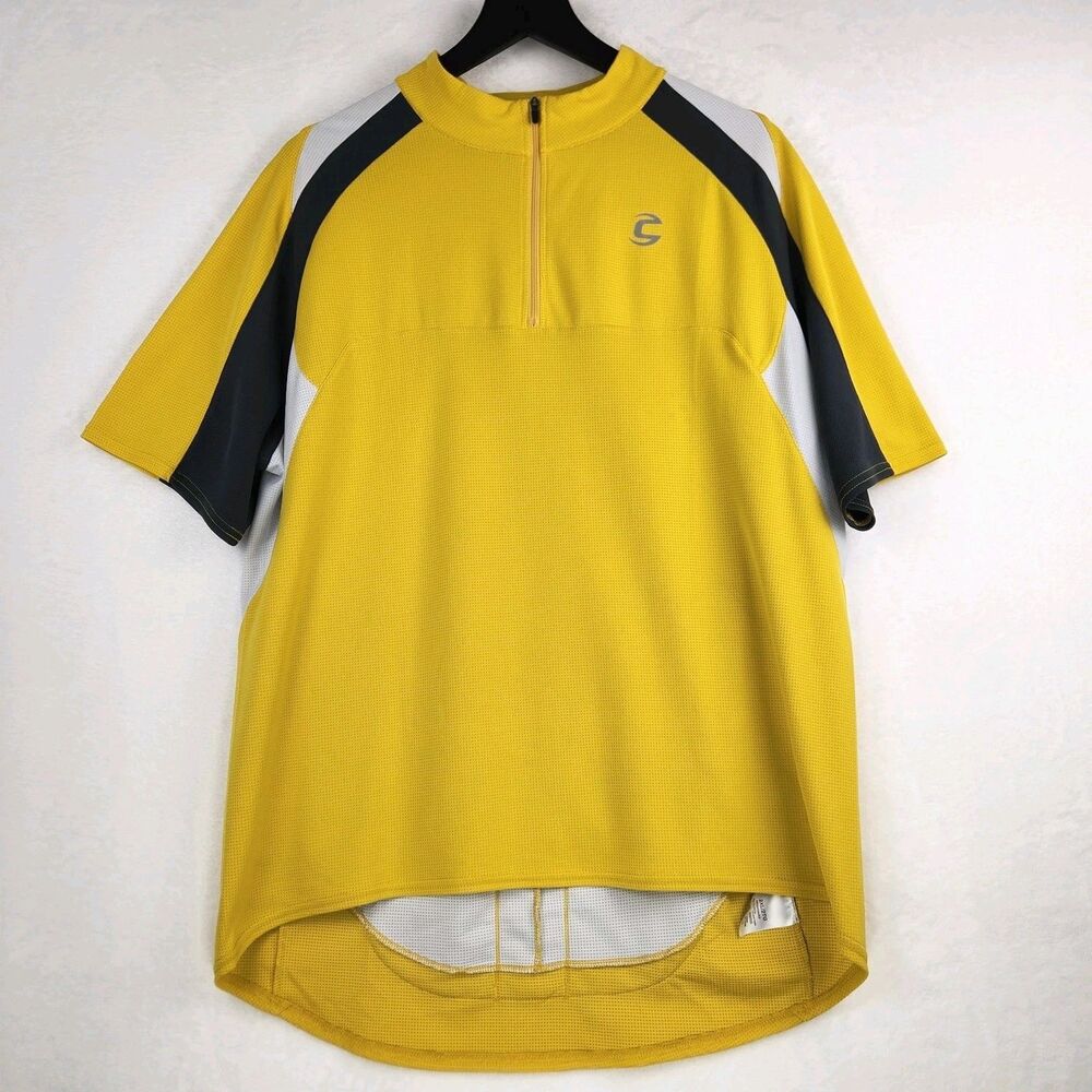 Cannondale Cycling Jersey Men's 2XL Yellow Short Sleeve Pockets Biking‎
